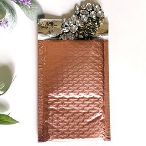 (50) Rose Gold Metallic Bubble Mailers 4.25x8 Padded Envelopes Boutique Designer